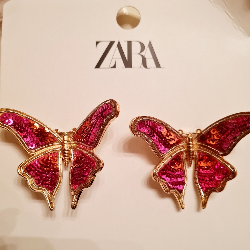 Zara Sequin Butterfly Earrings